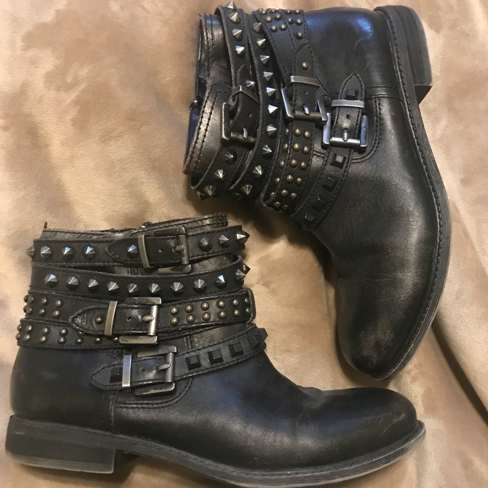 Gianni Bini studded moto black boot